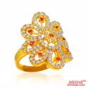 22Kt Gold Colored Stone Fancy Ring - Click here to buy online - 1,578 only..