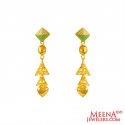 22K Gold Light Weight Long Earrings - Click here to buy online - 752 only..