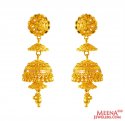 22k Gold Filigree Jhumki - Click here to buy online - 1,625 only..
