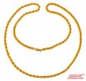 20 Inch 22 kt Hollow Rope Chain  - Click here to buy online - 593 only..