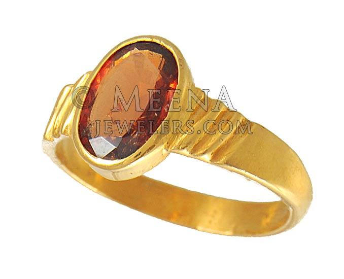 Hessonite Sterling Silver Ring (Design A9) | GemPundit