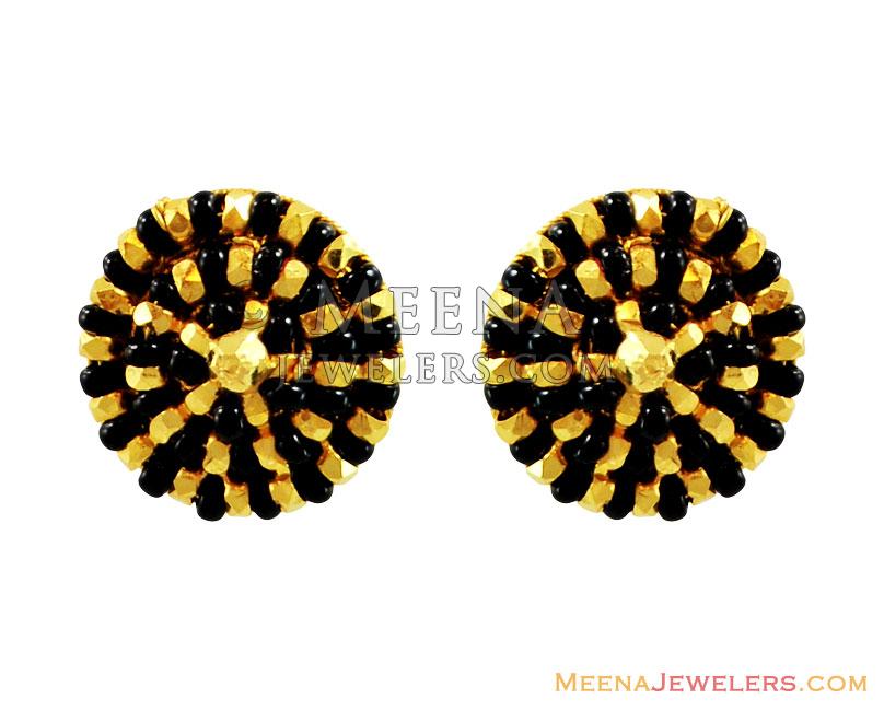 Black sales beads studs