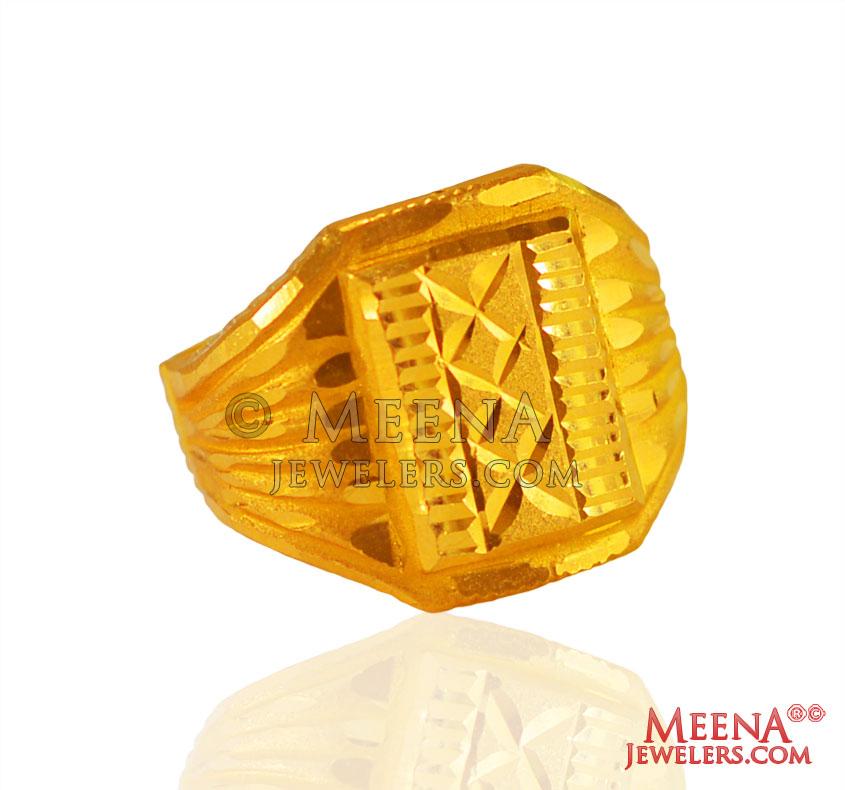 Stunning 22K Yellow Gold Ring for Men - MRG-1332