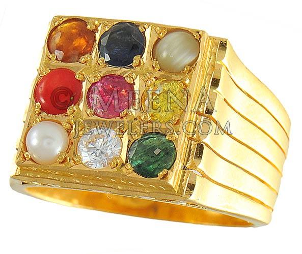 Buy Bold-Edged Square Navaratna Ring- Joyalukkas