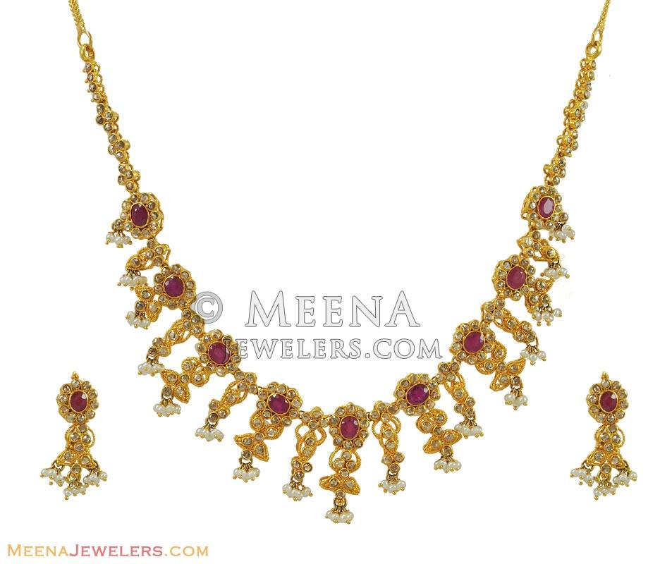 Buy Era Uncut Diamond Celebrity Necklace set NEERUTA146 for Women Online |  Malabar Gold & Diamonds