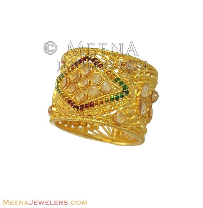 Buy quality Simple broad culcutti gold ring in Ahmedabad