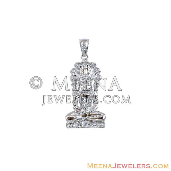 18k White Gold Lord Vishnu Pendant PeSb11954 US 766 18k
