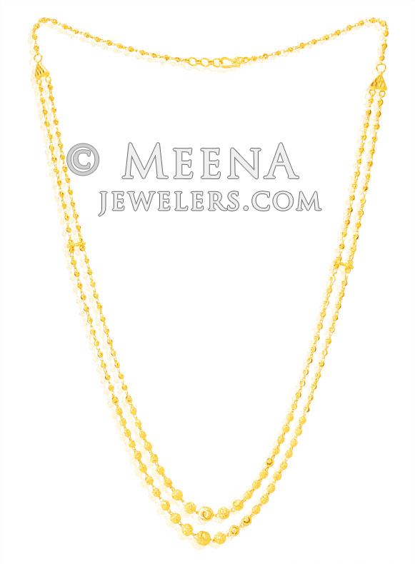 22k Double Layered Gold Chain - ChFc7508 - 22Kt gold fancy double