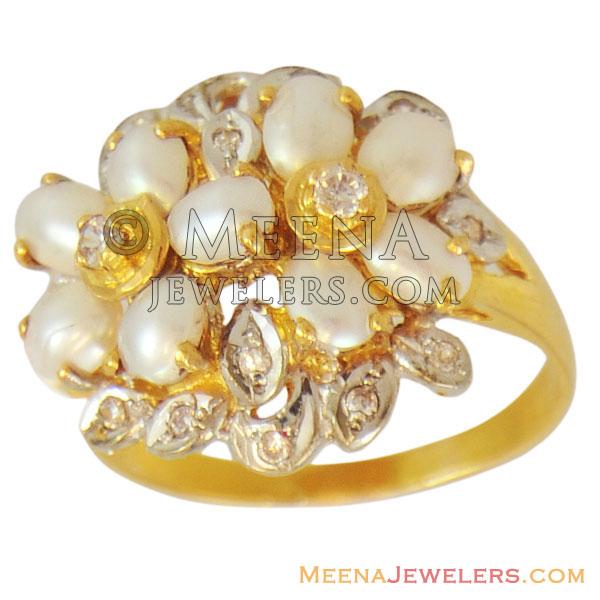 Crossover Design Cultured Freshwater Pearl Ring | Angelucci Jewelry