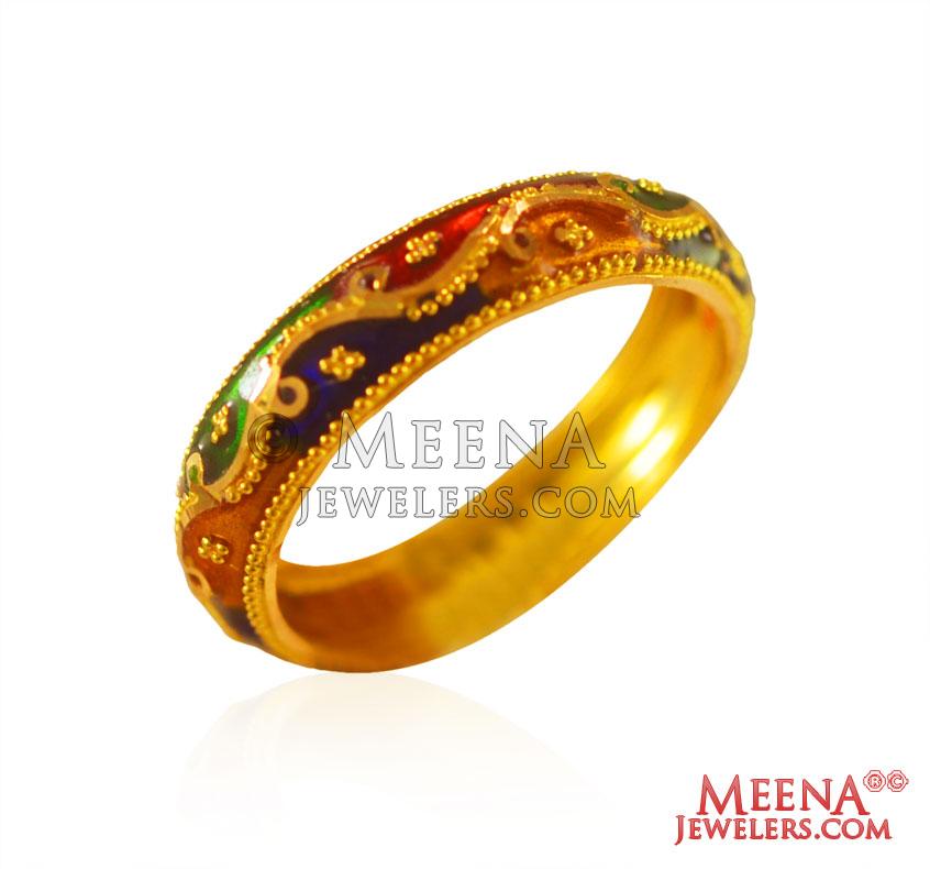 Buy quality 22 Kt Gold Flower Design Cz & Single Ruby Stone Ring For Women  in Ahmedabad