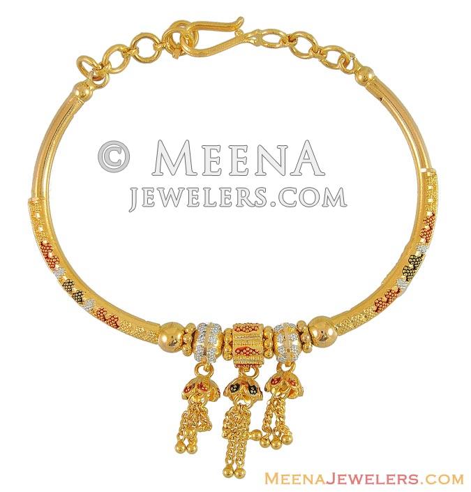 24K Gold color bracelet with red rhinestones|Crystal Cuff wedding bang –  Indian Designs