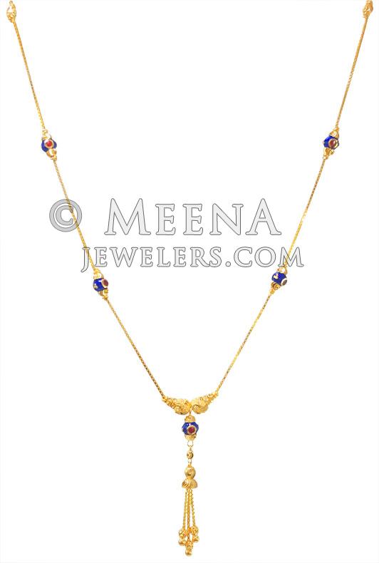 22kt Gold Droplets Necklace Set | Raj Jewels