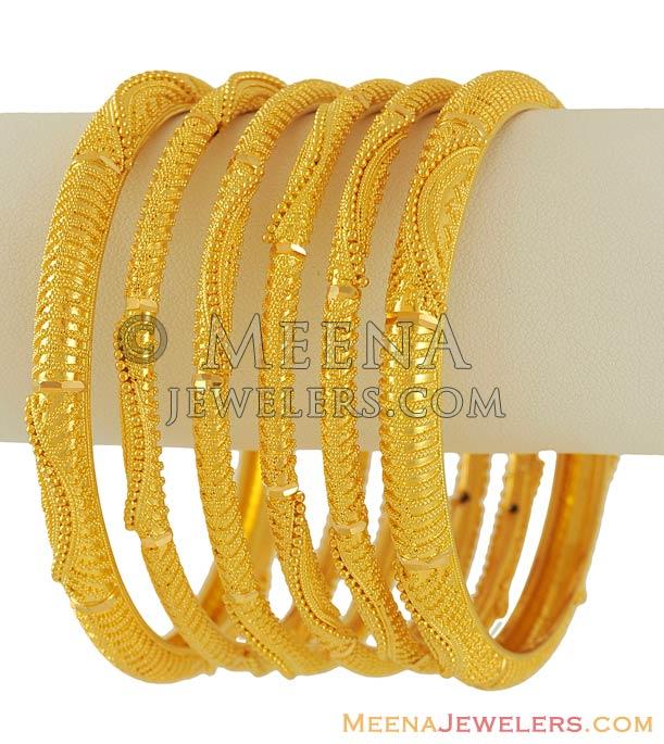 22K Gold Bridal Bangles Set  Fine Bracelets Bride in Newark, CA