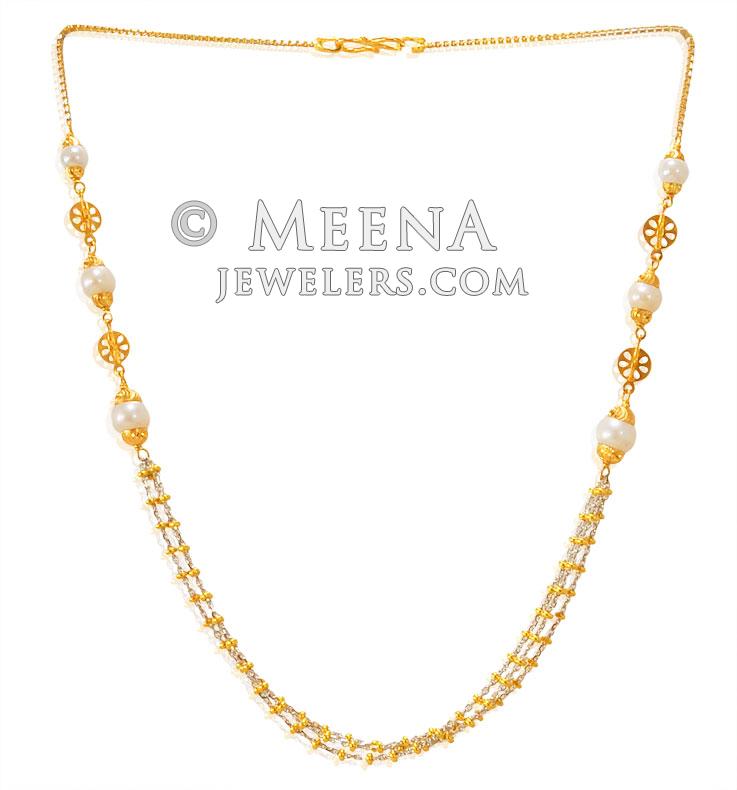 Buy Layered Chain In 22K Gold With Rhodium Online