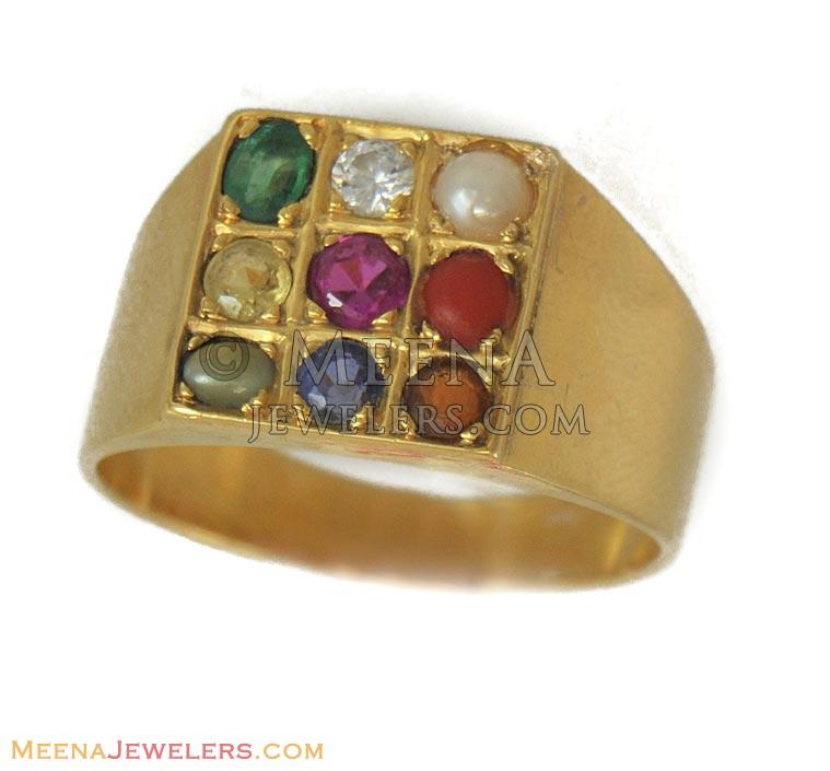 Natural Navaratna Gemstone with 925 Sterling Silver Ring for Men's #4348 |  eBay