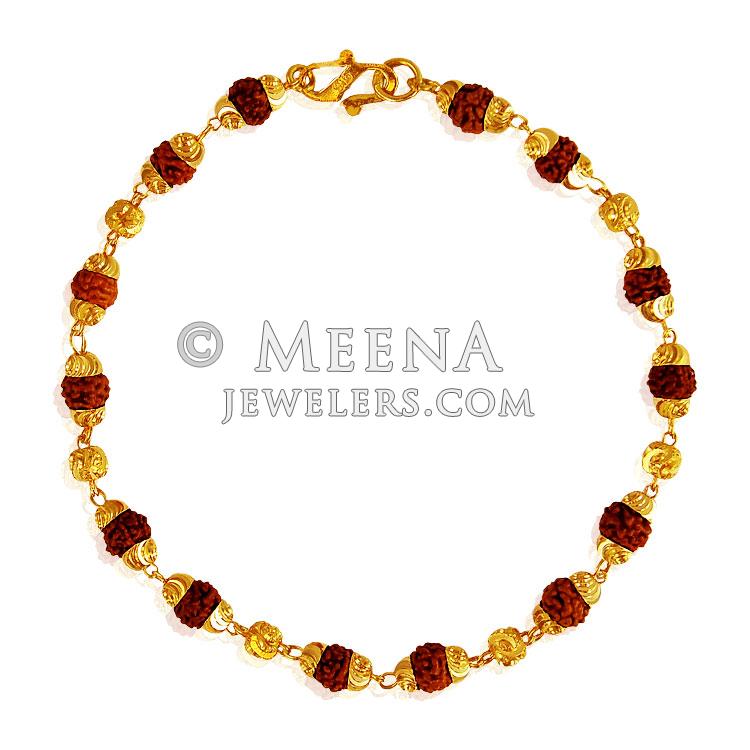 Buy quality 22k gold om designer rudraksh bracelet in Mumbai