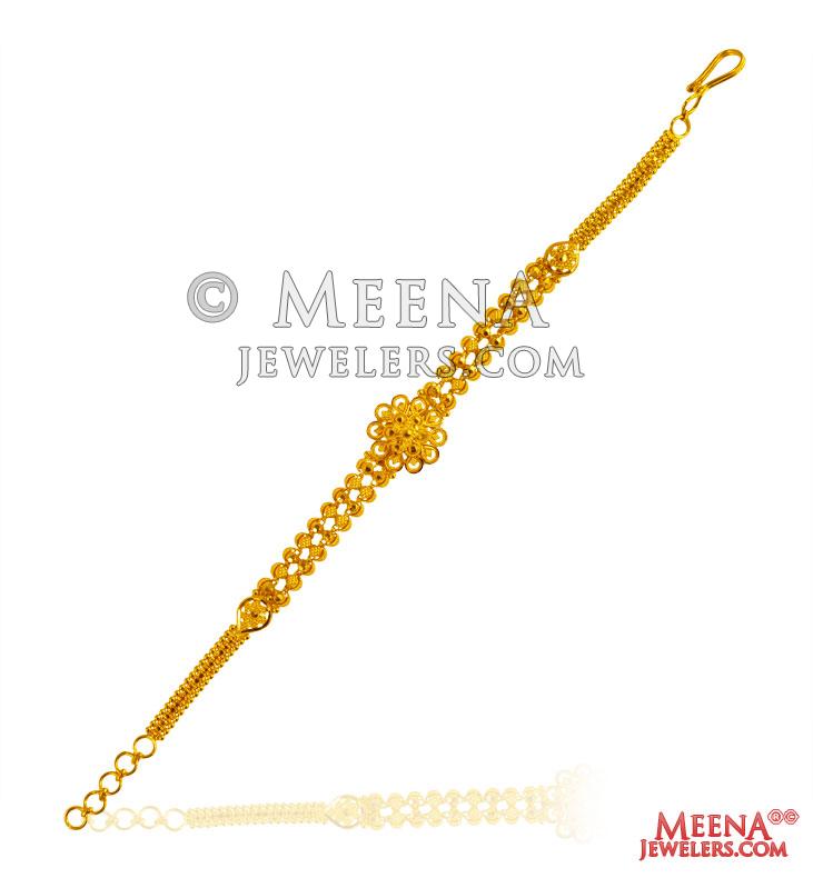 22K Gold Beads Bracelet - AjBr64662 - 22 Karat Gold bracelet for ladies is  beaded with Gold beads with fine machine cut work which adds sh