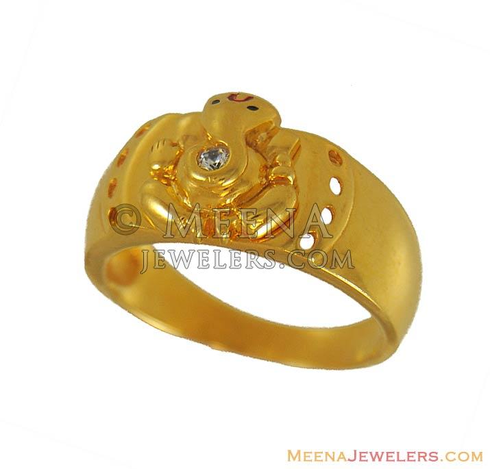 Ganesh Ring | Gold rings fashion, Earrings dangle simple, Heart shaped rings