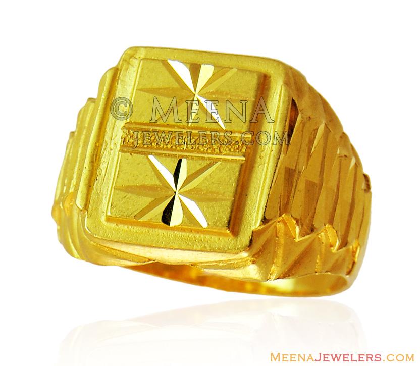 22K Gold Ring For Men - 235-GR7747 in 6.650 Grams