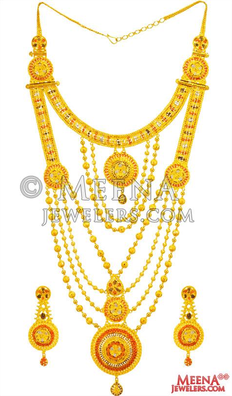 Bridal Double necklace set with earrings – Ricco India