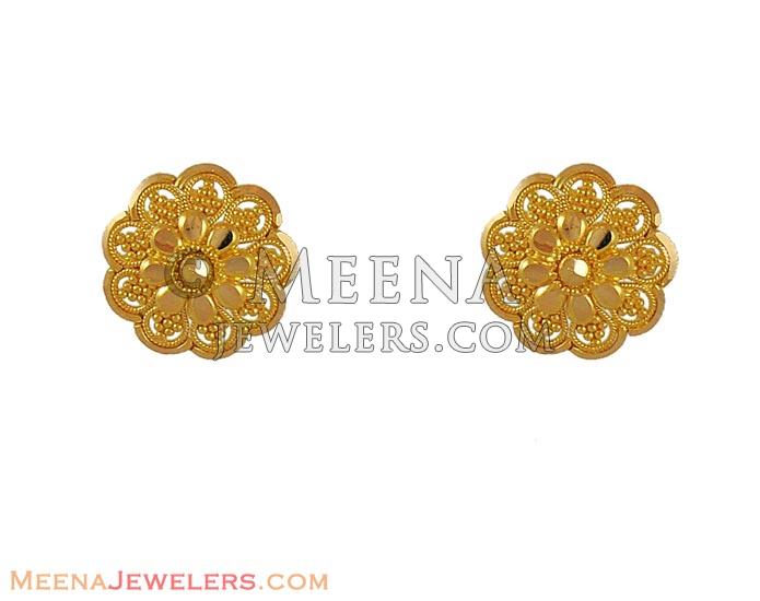 Cute Floral Yellow Diamond Stud Earrings | Gemzlane