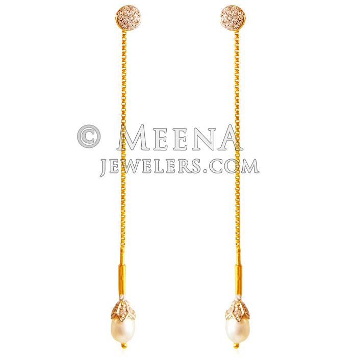 Buy Set of 2 Gold Plated Contemporary Hoop and Dangler Sui Dhaga Earrings  for Women Online at Silvermerc – Silvermerc Designs