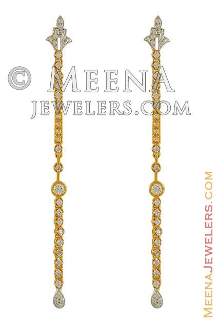 Buy ZENEME Rose Gold-Plated Brass American Diamond Studded Peach Chandbali Long  Earrings for Women & Girls Online at Best Prices in India - JioMart.