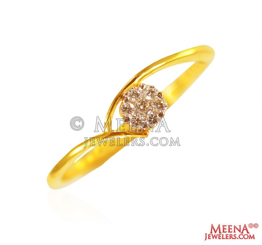 Gold CZ Ring 22 Karat – aabhushan Jewelers