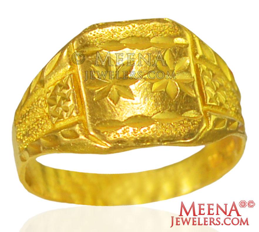 Latest Collection Of Gold Men's Ring Online| Aura Jewels