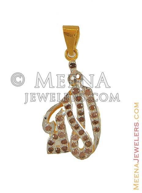22K Religious Ali Pendant - PeGa7128 - 22Kt Gold Ali Pendant with ...