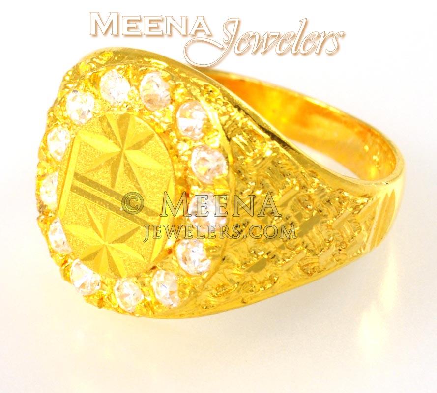 22 Karat Gold Signity Ring - RiMs1515 - 22Kt Gold Mens Signity Rings ...