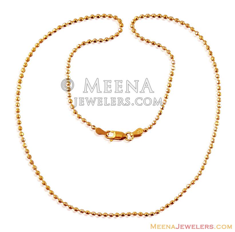 22k Gold Balls Chain (17 Inches) ChFc17070 22K Gold balls chain