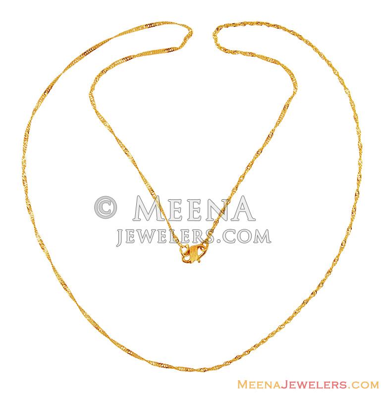 22K Fancy Spiral Chain ChPl15756 22K Gold Spiral Chain Designed in