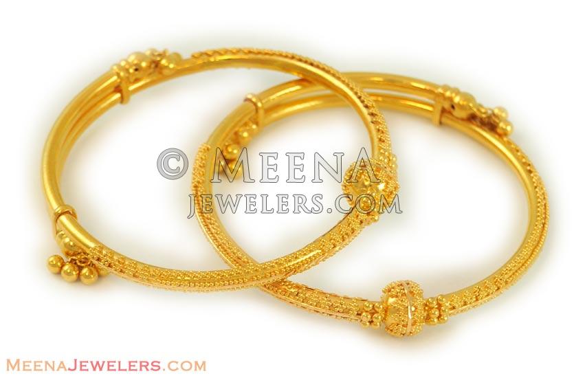 Designer Baby Bangle(22k)(Yellow gold) BjBa7043 22k Gold fancy baby