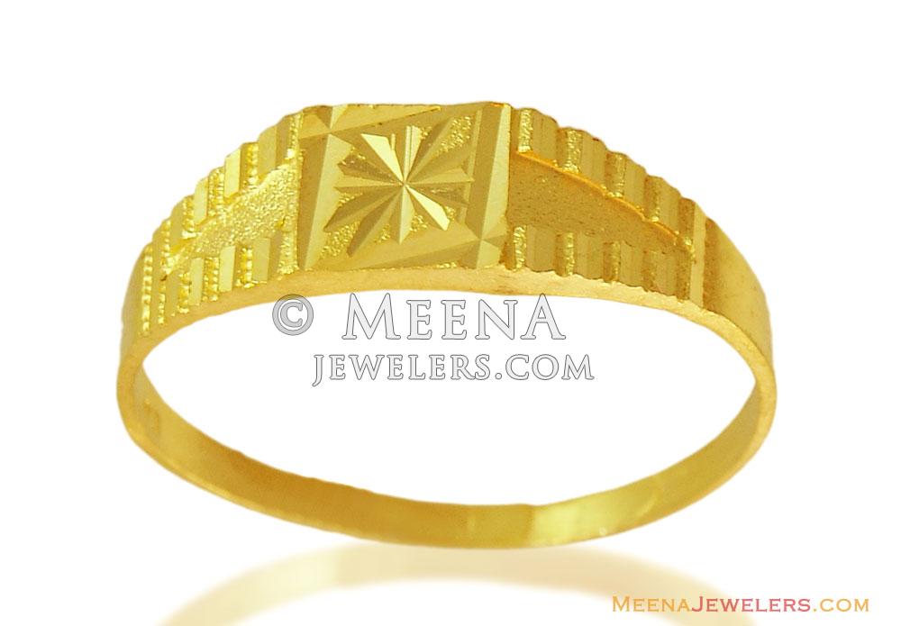 Mens Gold Ring 22k Fancy Style - RiMs14475 - 22kt mens gold ring ...