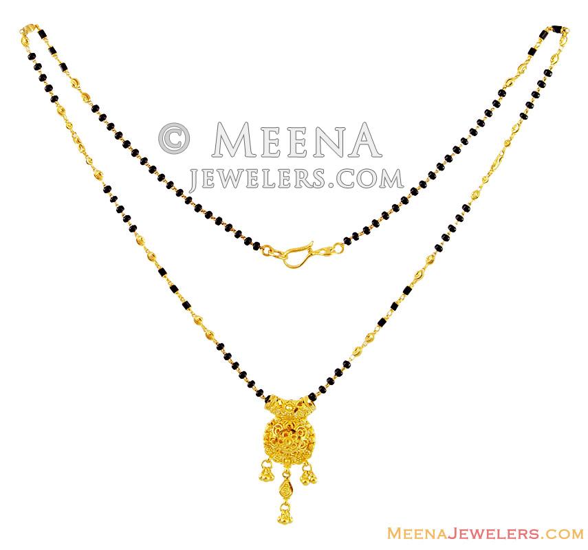 22K Yellow Gold Mangalsutra - chms13380 - 22K Gold Mangalsutra designed ...