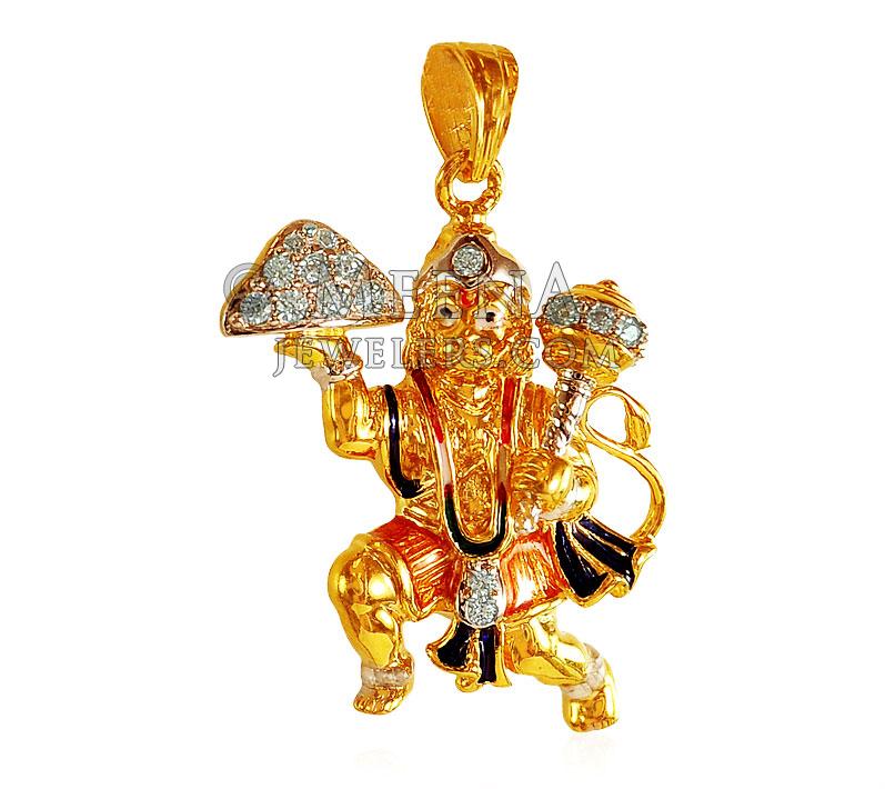 22Kt Gold Hanuman Pendant PeSw19514 22Kt Gold Hanuman Jee Pendant