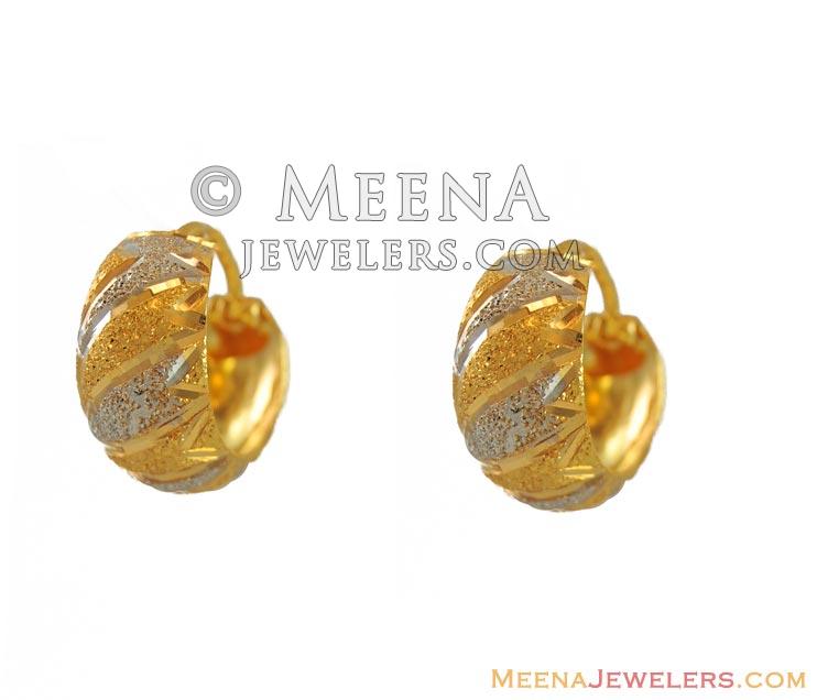 22k Rhodium ClipOns Earrings ErCl10875 22k gold rhodium based