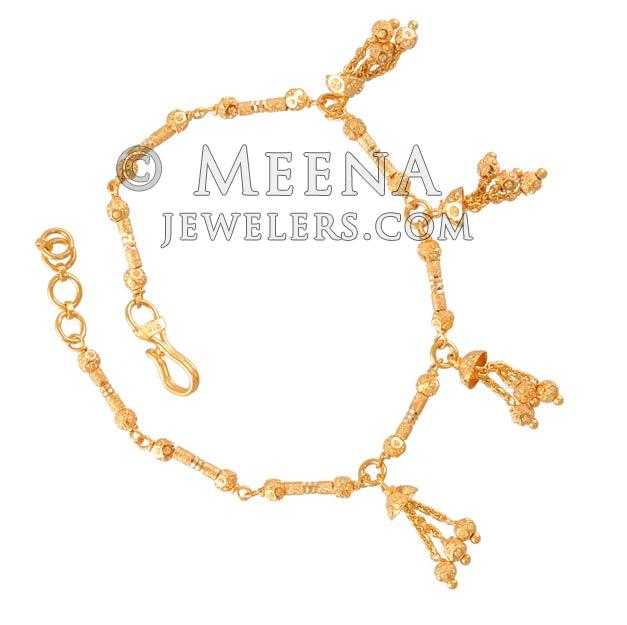 22K Gold Indian Bracelet BrLa4397 22K Yellow Gold Indian charm