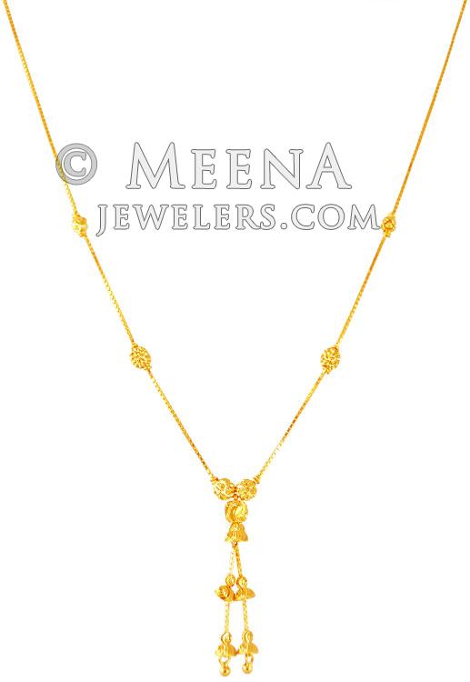 22Kt Gold Dokia Chain - ChFc21607 - 22k Gold dokia chain for ladies ...