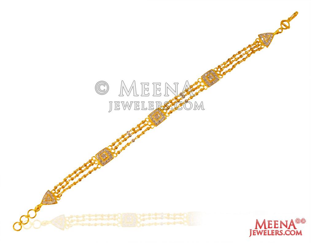 22Kt Gold Two Tone Bracelet brla26630 22Kt Gold Fancy delicate