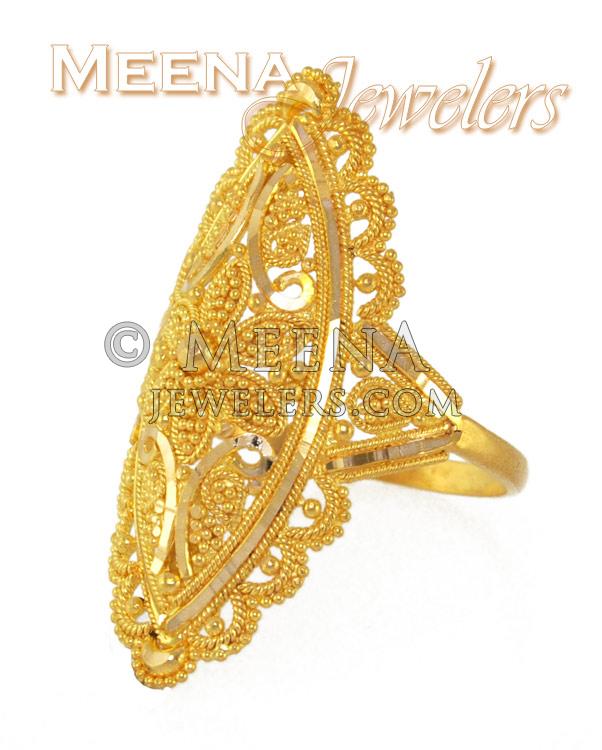 22Kt Gold Ladies Wide Ring RiLg1642 22Kt Gold Ladies Designer Wide