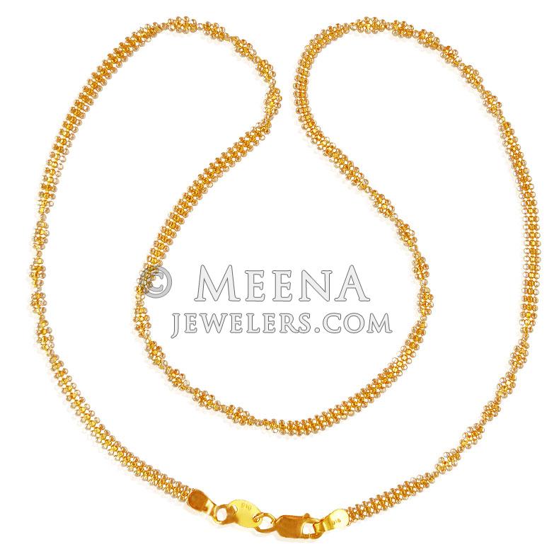 22K Gold Spiral Chain chpl21101 22K Gold Chain is designed in a