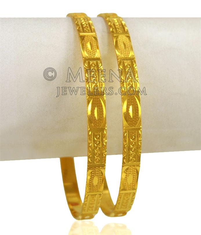 22 Kt Gold Machine Bangles (2Pcs) - BaGo24451 - US$ 6,940 - 22Kt Pure ...