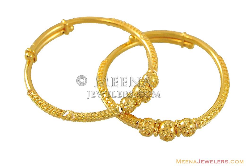 Indian Baby Bangles (22K Gold) BjBa8959 22kt Gold Indian Baby