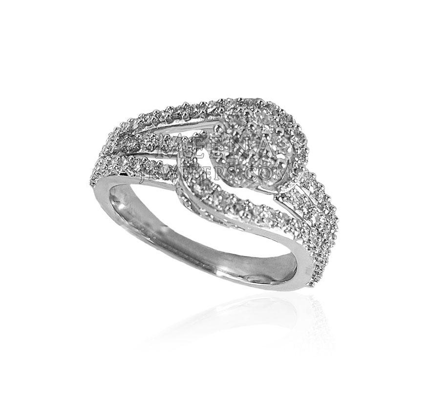 18K White Gold Diamond Ring - DiCo22306 - 18K White Gold Ladies Fancy