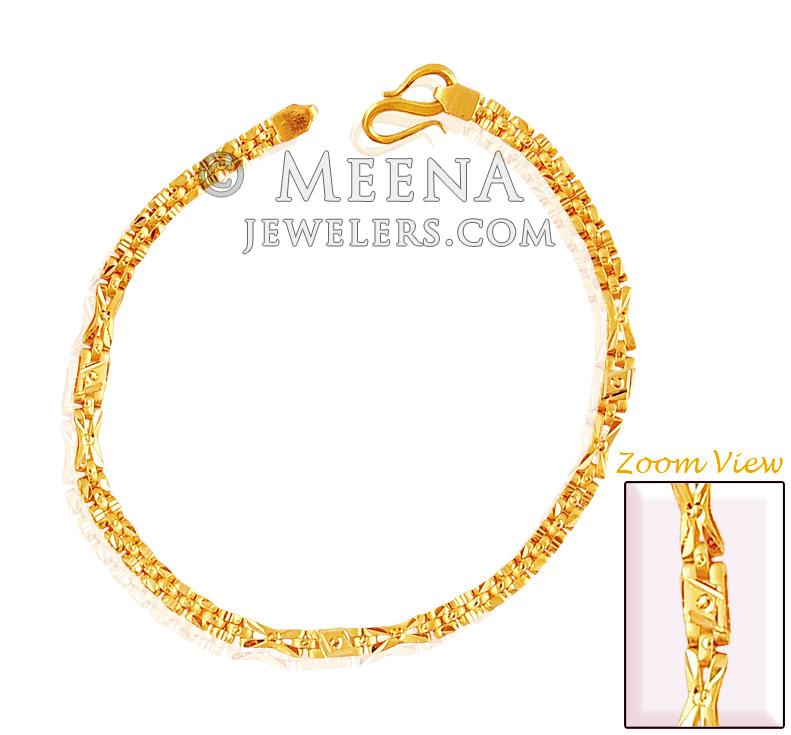 22k Gold Mens Bracelet BrMb17711 22K Gold light weighted Bracelet