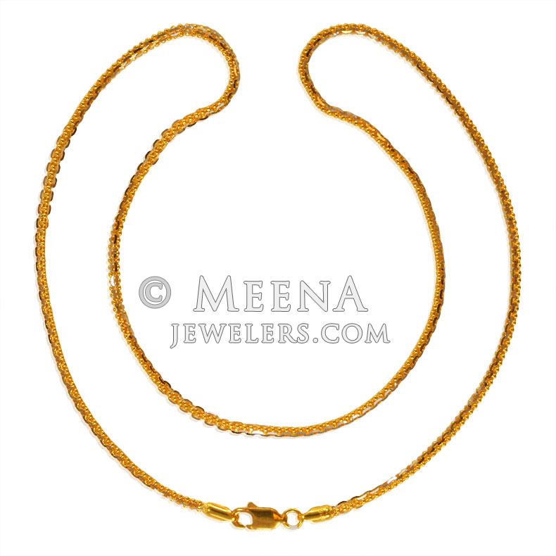 22k Gold Two Tone Chain - ChFc23003 - 22K Gold Two Tone fancy chain is ...