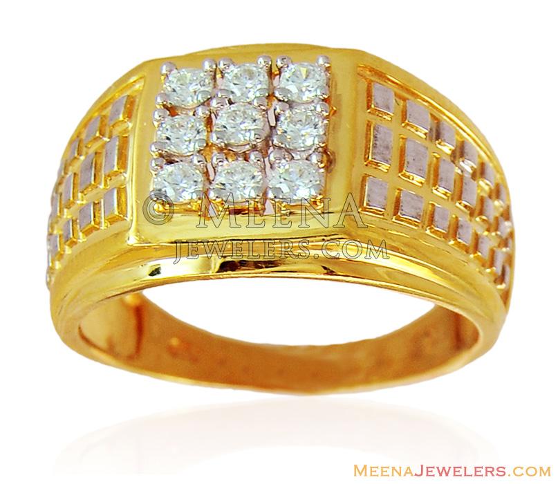 22k Mens Two Tone Signity Ring - RiMs15808 - 22k Gold Designer men's ...