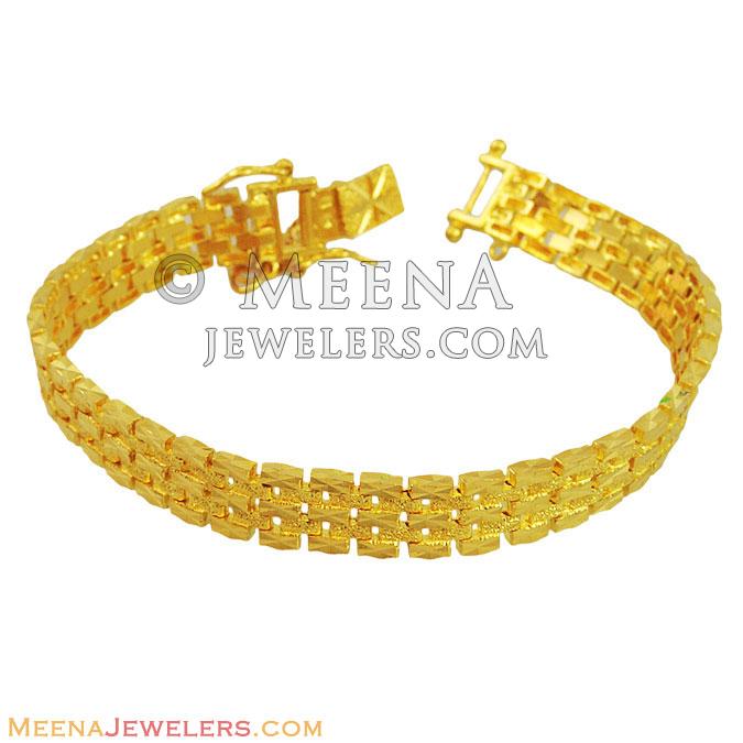 22K Yellow Gold Mens Bracelet BrMb12226 22K yellow gold fancy style